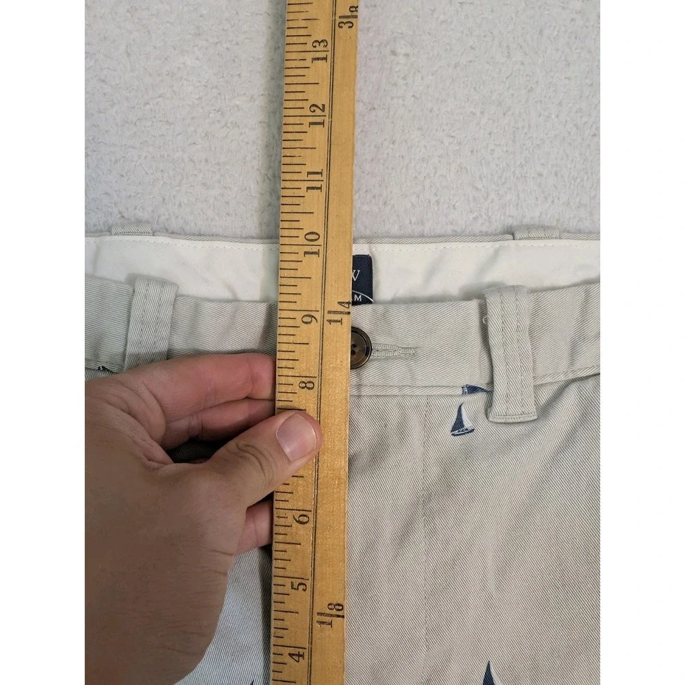 NEW J CREW Men's 28x9 Sailboat Prints Chinos Flat‎ Front Casual Beige Shorts